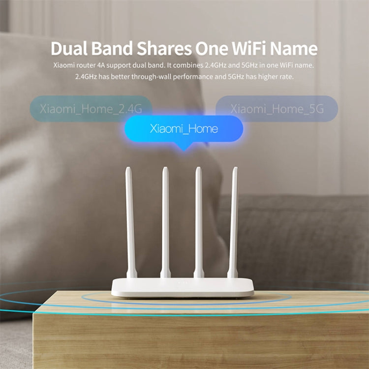 Original Xiaomi WiFi Router 4A Smart APP Control AC1200 1167Mbps 128MB 2.4GHz & 5GHz Dual-core CPU Gigabit Ethernet Port Wireless Router Repeater with 4 Antennas, Support Web & Android & iOS, US Plug Original Xiaomi WiFi Router 4A Smart APP Control AC1200 1167Mbps 128MB 2.4GHz & 5GHz Dual-core CPU Gigabit Ethernet Port Wireless Router Repeater with 4 Antennas, Support Web & Android & iOS, US Plug